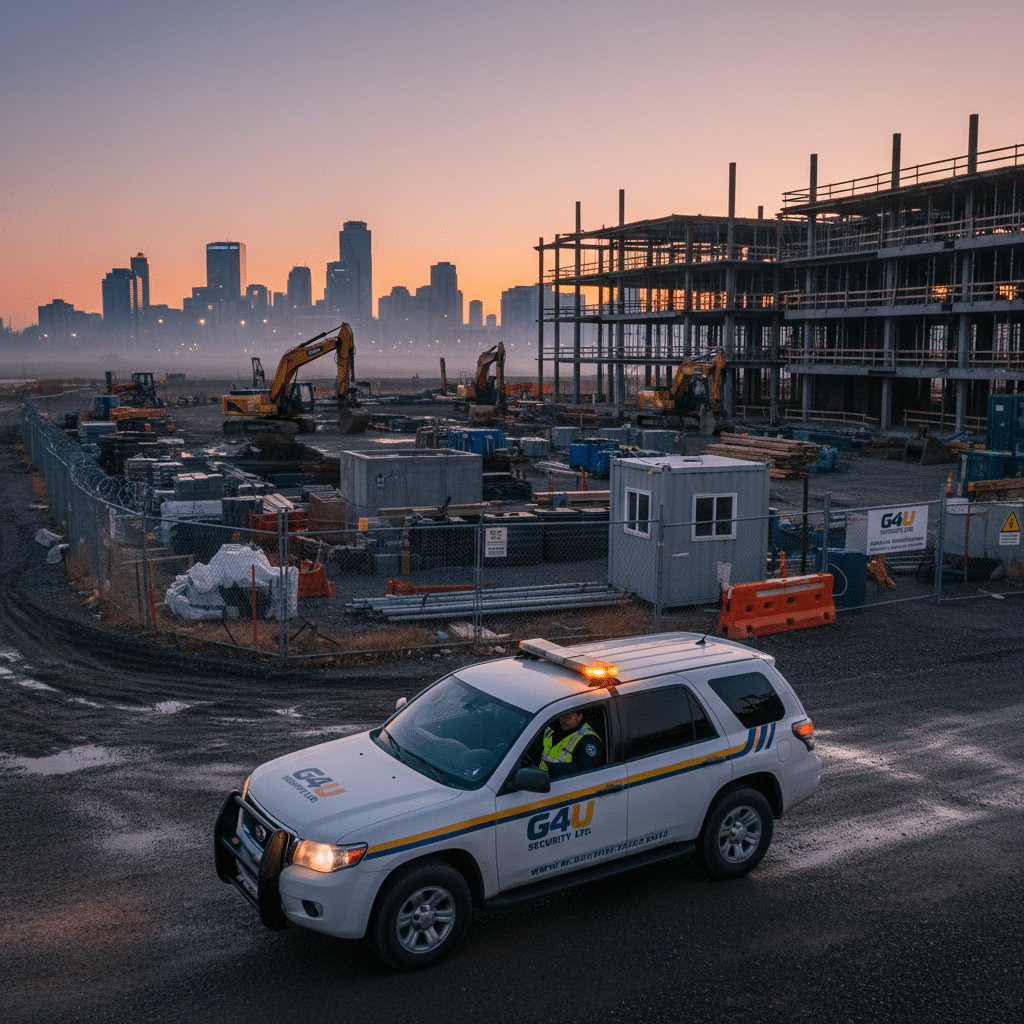 Construction site in Edmonton protected by professional mobile patrol security services