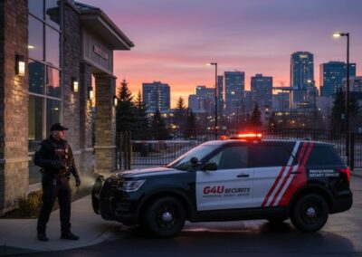 Mobile patrol for condominiums in Alberta checking exterior doors