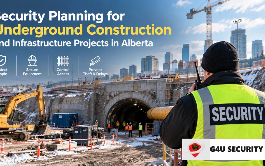 Security guard monitoring an underground construction site